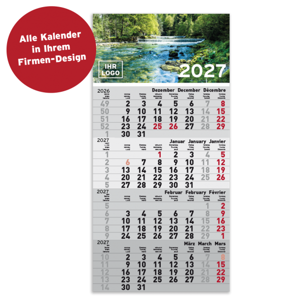 Individueller 4-Monats-Wandplaner – Einblatt