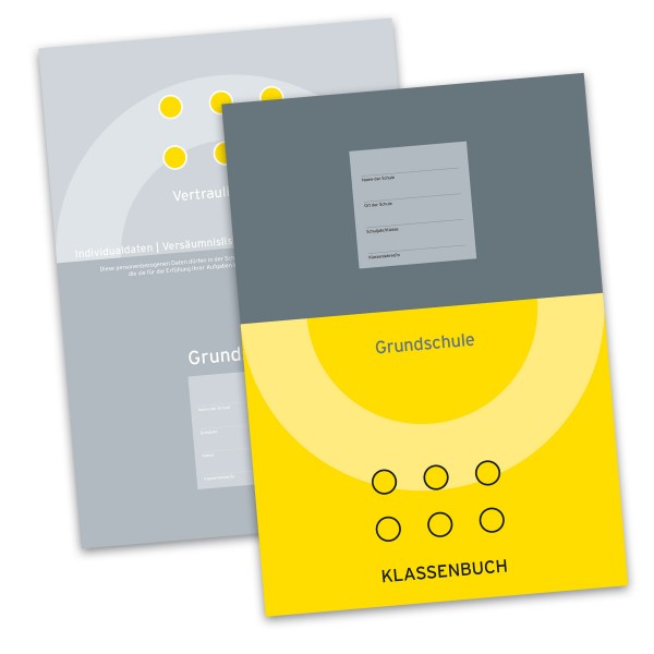 Klassenbuch für die Grundschule täglicher Bericht (Gelb) inkl. Vertraulicher Teil